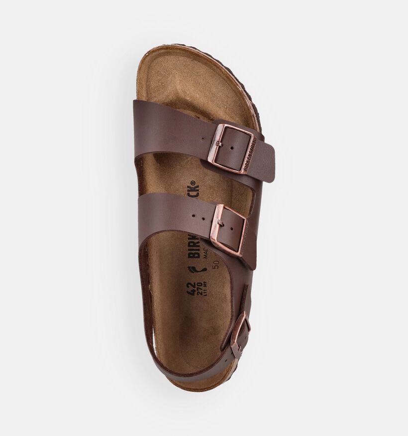 Birkenstock Milano Sandales en Brun Fonc&eacute; pour hommes (371923)