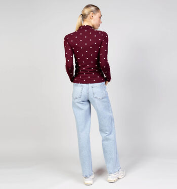 JDY T-shirts Bruin/Bordeaux