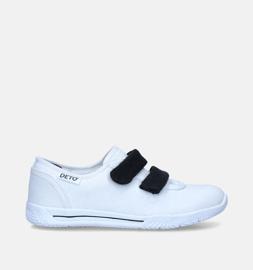 Deto Witte Turnpantoffels met Velcro voor jongens (310452) - geschikt voor steunzolen
