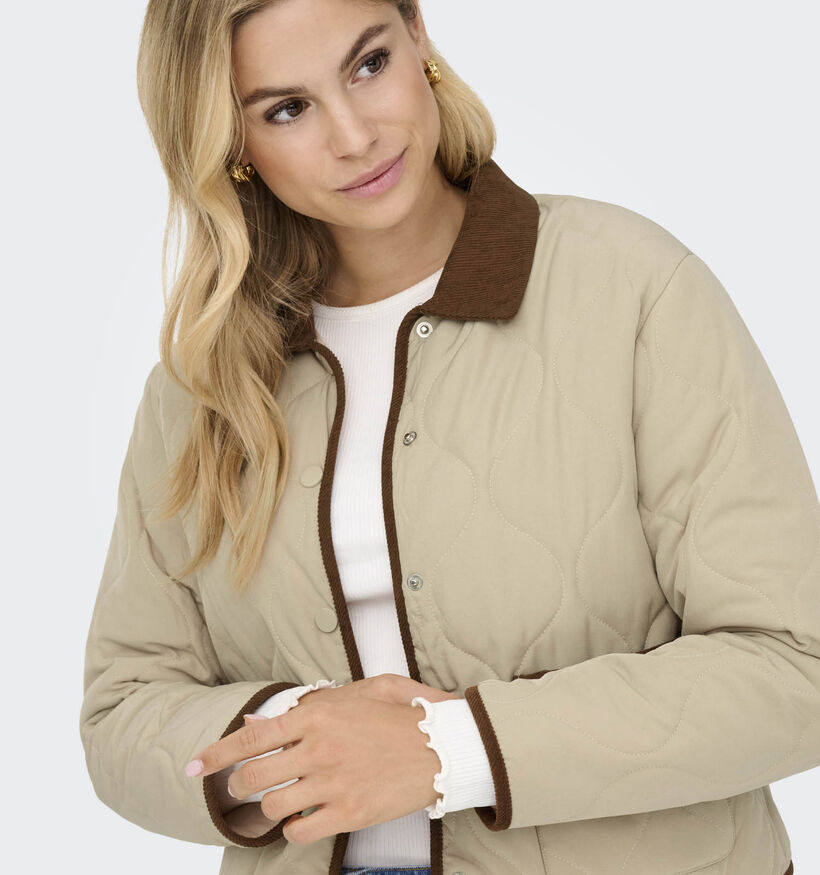 JDY Paula Quilted Barn Shacket Beige Jas voor dames (367915)