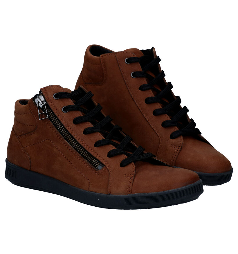 Mirel Cognac Veterschoenen in nubuck (279853)