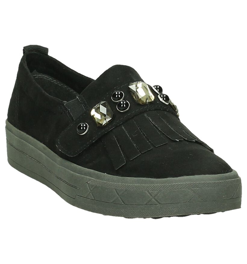 Tamaris Chaussures slip-on en Noir en textile (193114)