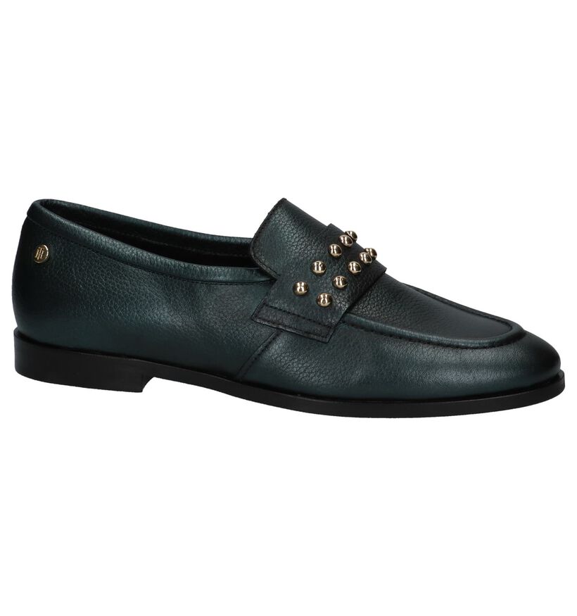 Tommy Hilfiger Donker Groene Mocassins in leer (225227)