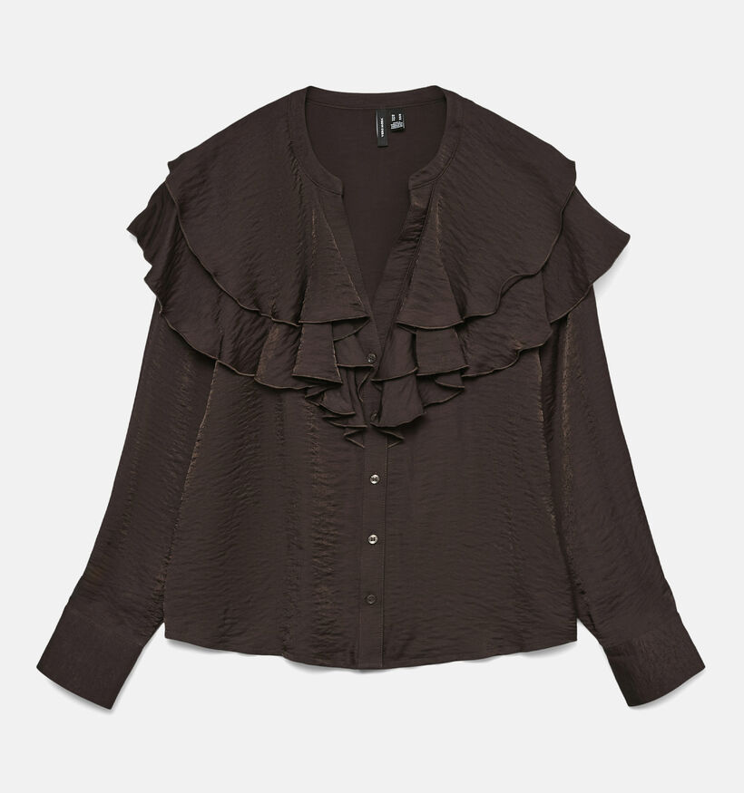 Vero Moda Lizzi Flounce Bruine Blouse voor dames (365663)