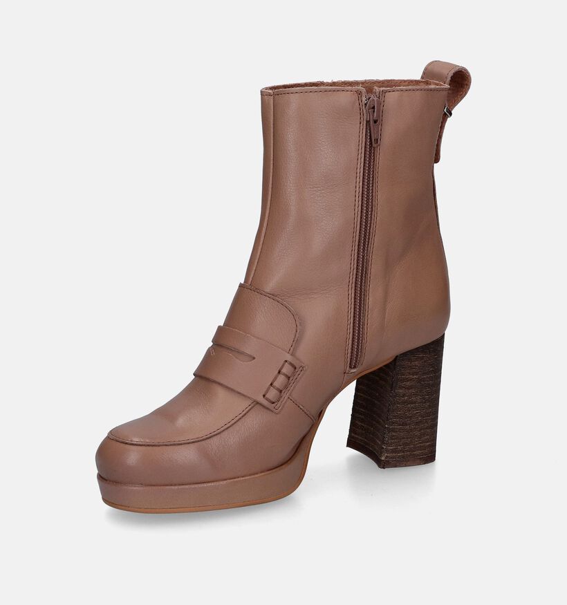 Tango Nadine Bottines à talons en camel pour femmes (318823) - pour semelles orthopédiques