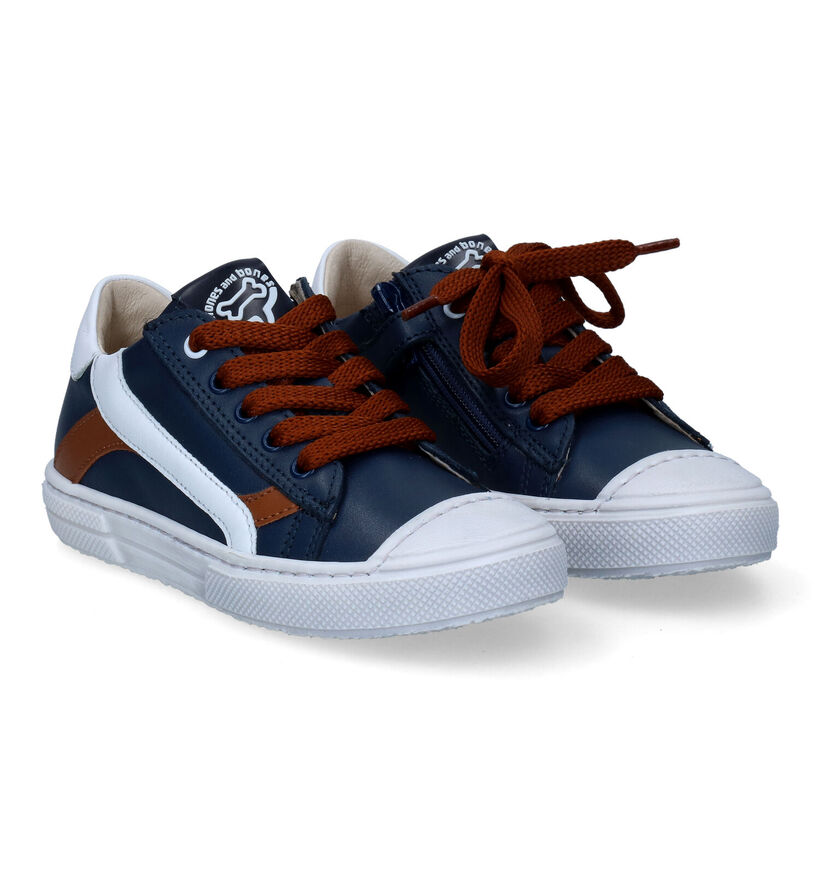 STONES and BONES Maust Chaussures à lacets en Bleu pour garçons (303476) - pour semelles orthopédiques