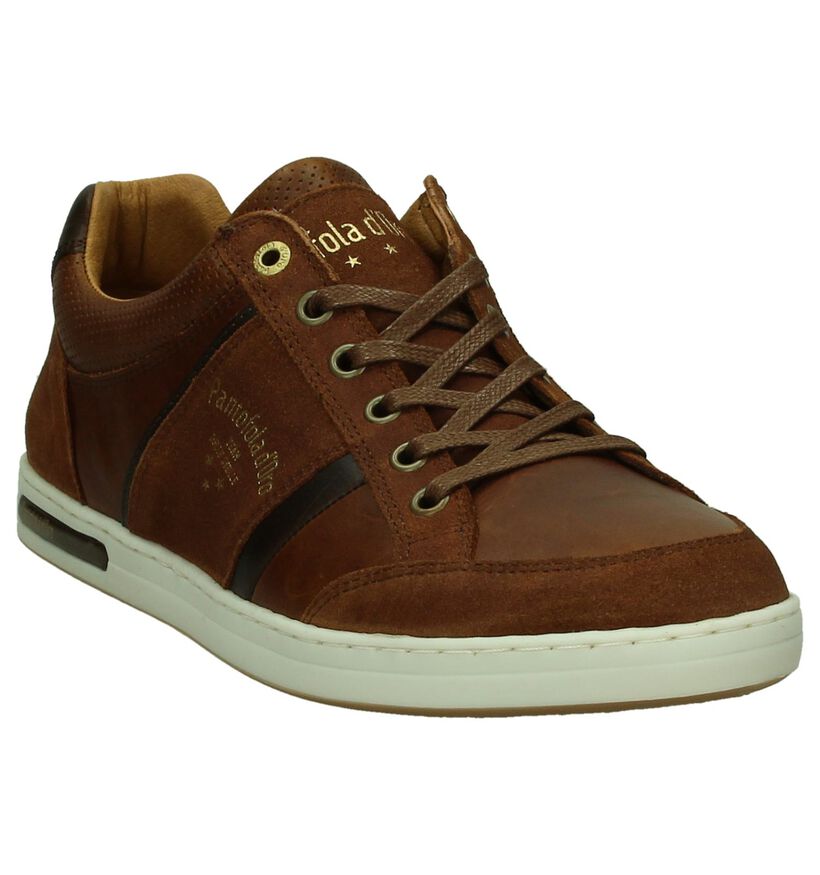 Cognac Casual Veterschoen Pantofola d'Oro in nubuck (200320)