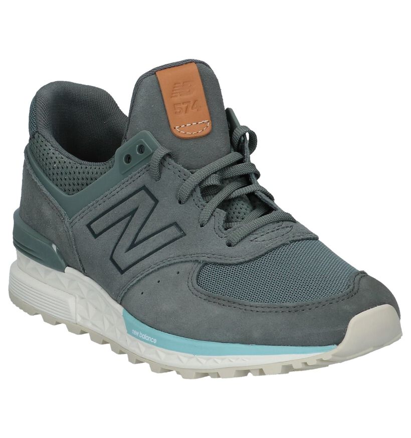 New Balance 574 Baskets en Noir en daim (261526)