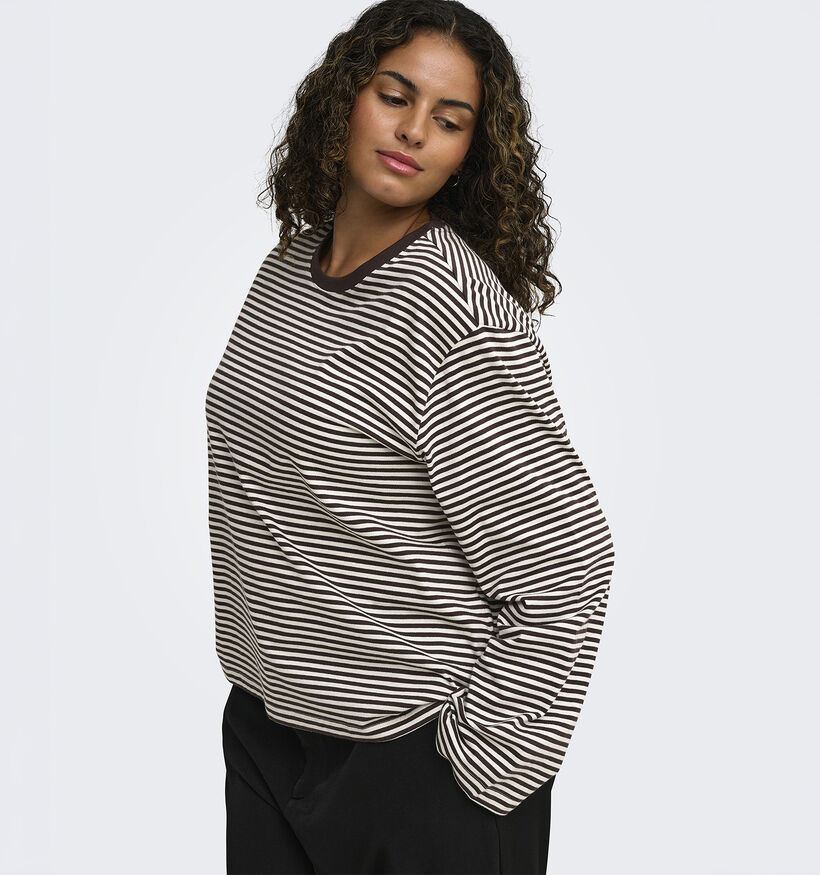 ONLY Carmakoma Freja Longsleeves en Marron pour femmes (381915)