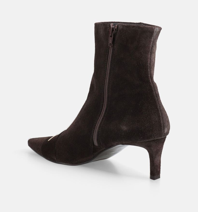 Zinda Bottines en Brun fonc&eacute; pour femmes (380880)