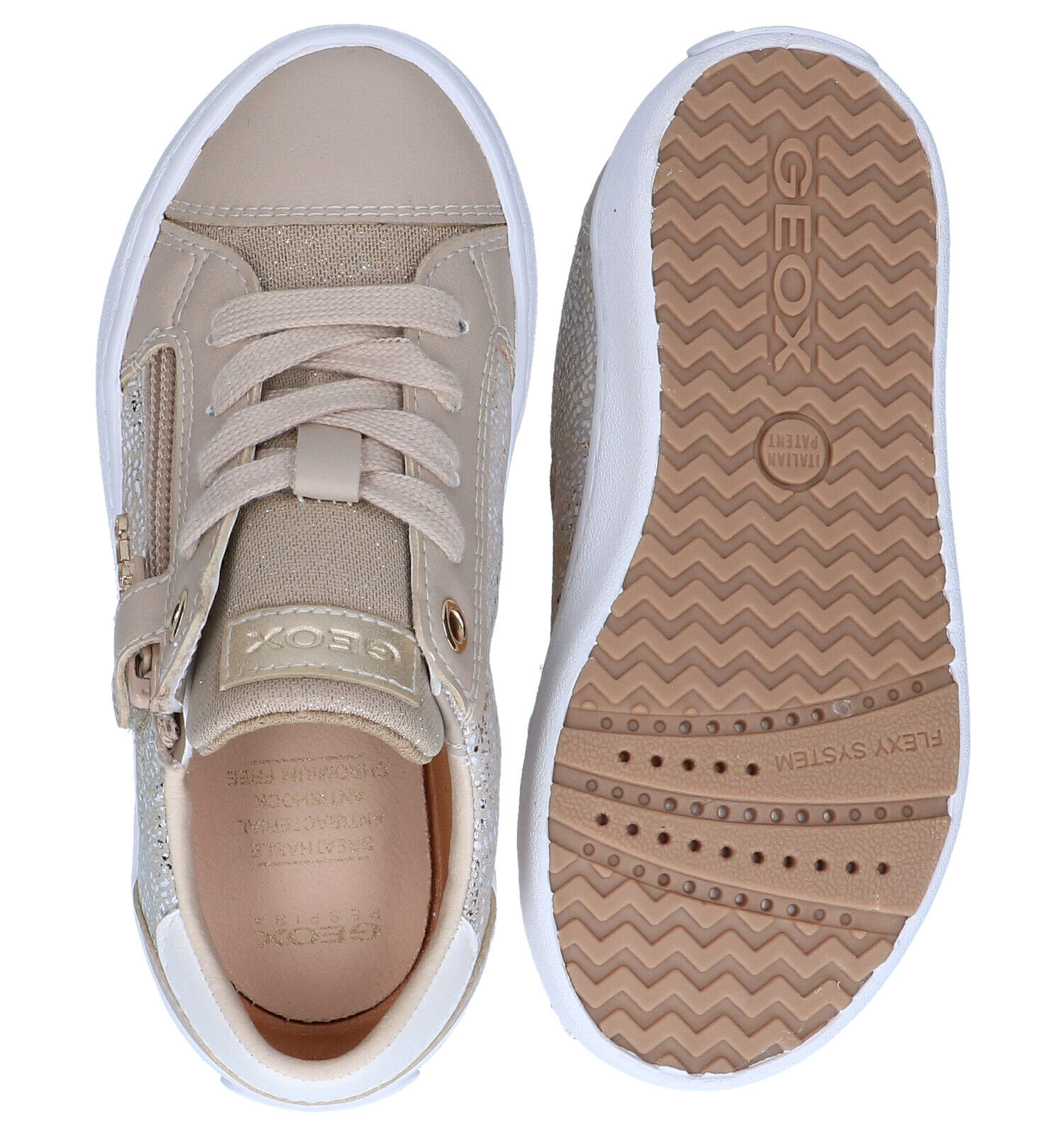 Geox Kilwi Chaussures a lacets en Beige Filles Baskets en ligne sur TORFS.BE