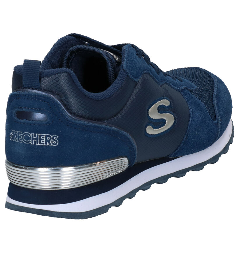 Skechers Gold'n Gurl Blauwe Sneakers in daim (293947)