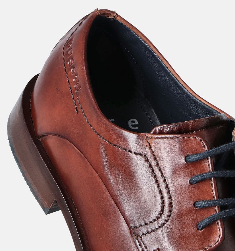 Bugatti Milco Cognac Geklede veterschoen voor heren (355306) - geschikt voor steunzolen