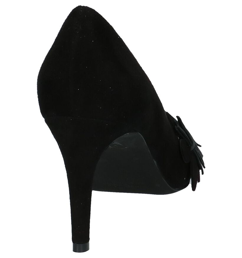 Zwarte Pumps met Bloemen Christian Daniel in daim (210596)