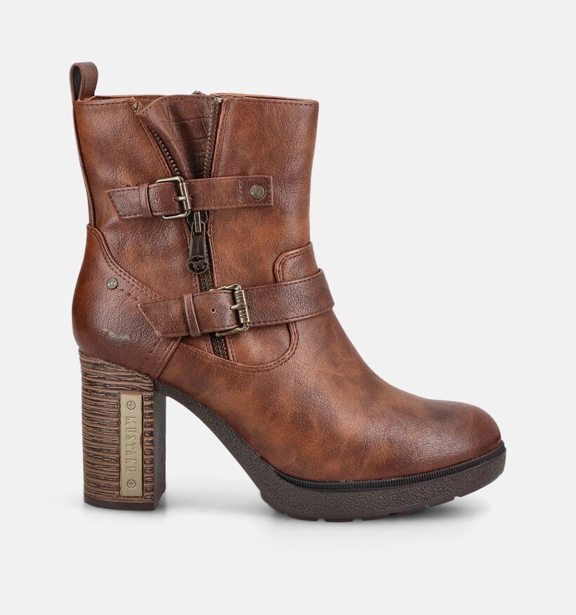 Mustang Bottines &agrave; talons en Cognac pour femmes (378908)