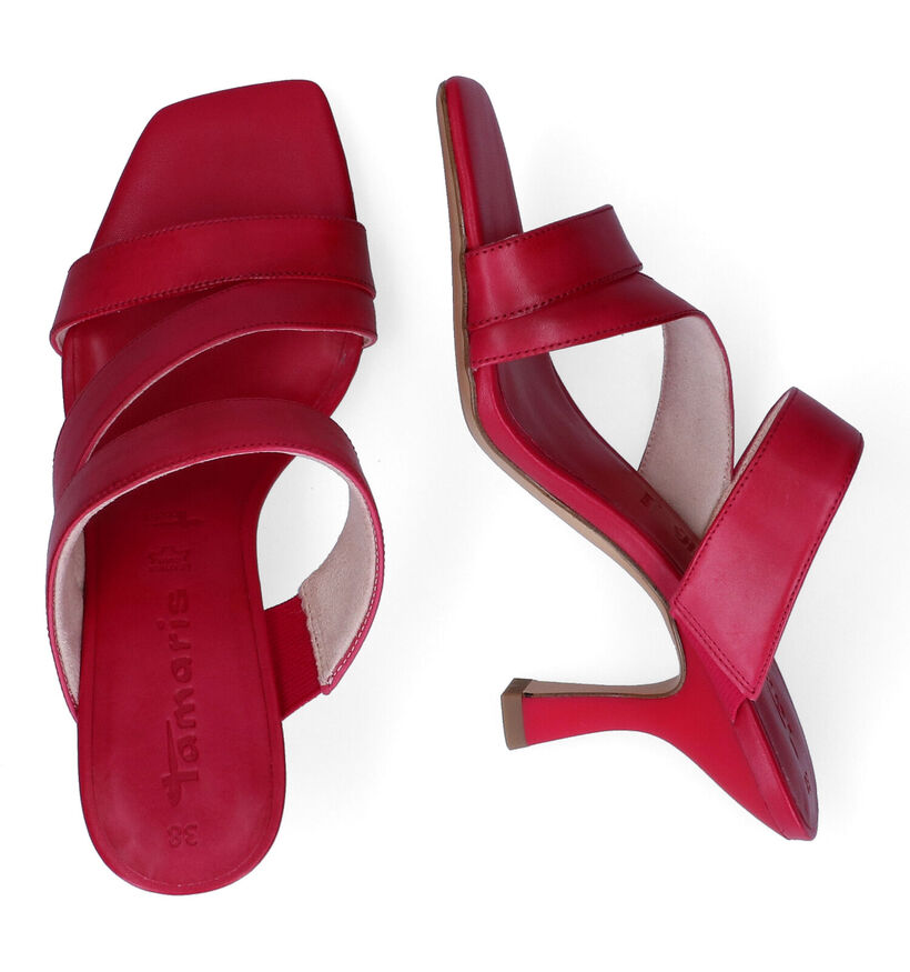 Tamaris Zwarte Slippers in leer (306381)