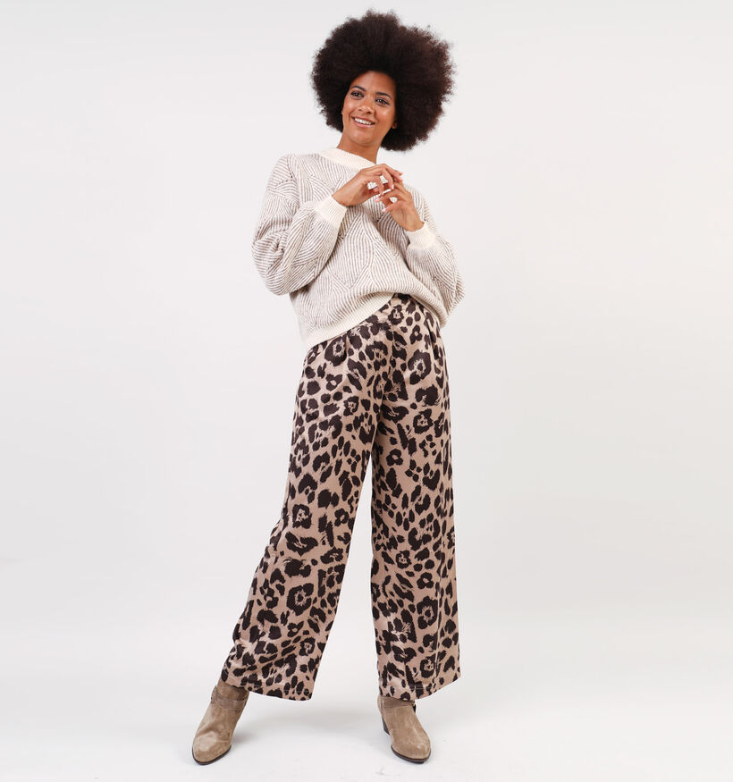 Pieces Jenna Taupe Gebreide trui voor dames (344980)