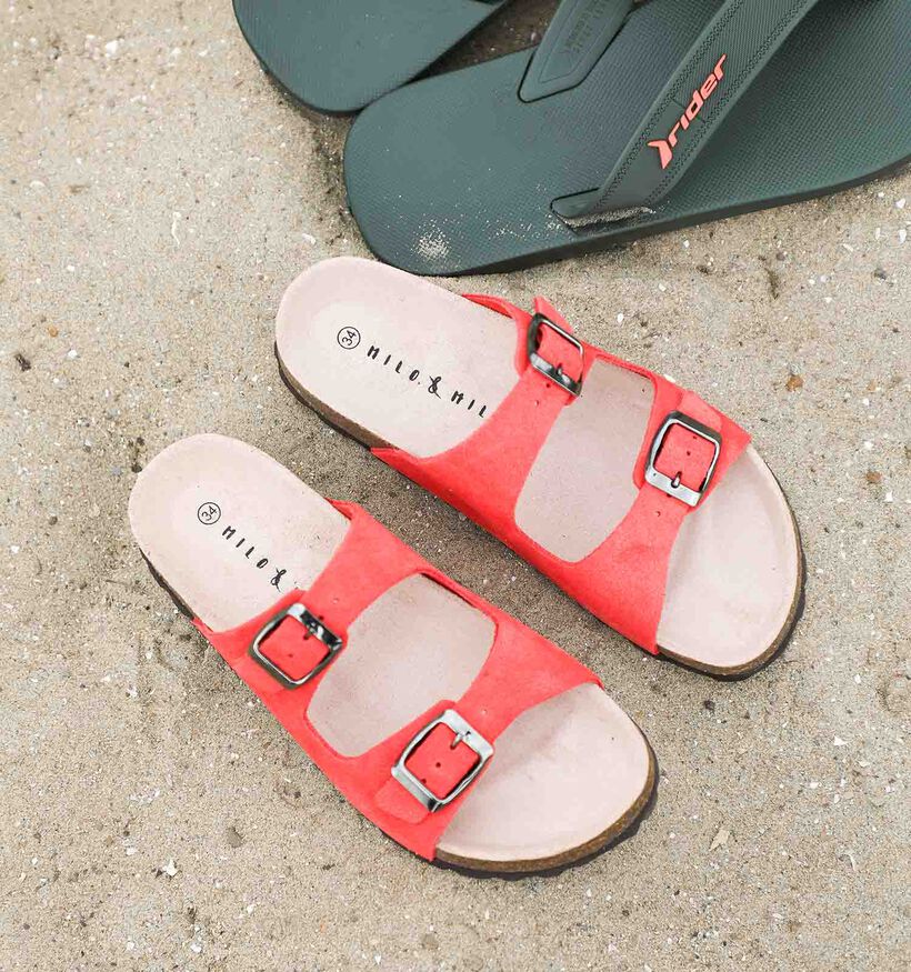 Milo & Mila Nu-pieds casual en Rouge pour filles (357327)