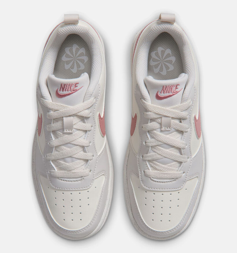 Nike Court Borough Baskets en Blanc/Gris pour filles (381056)