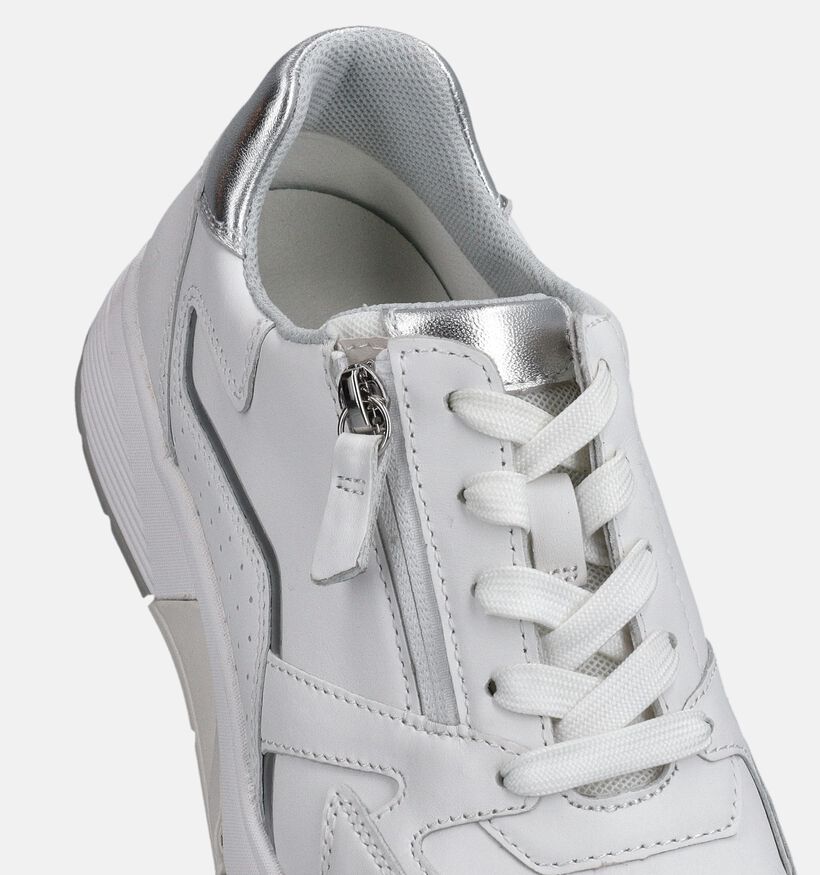 Gabor Rollingsoft Witte/Zilveren Veterschoenen voor dames (368395) - geschikt voor steunzolen