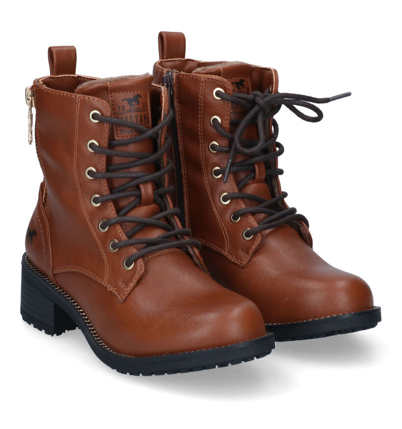 Mustang Cognac Bottines in kunstleer (313985)