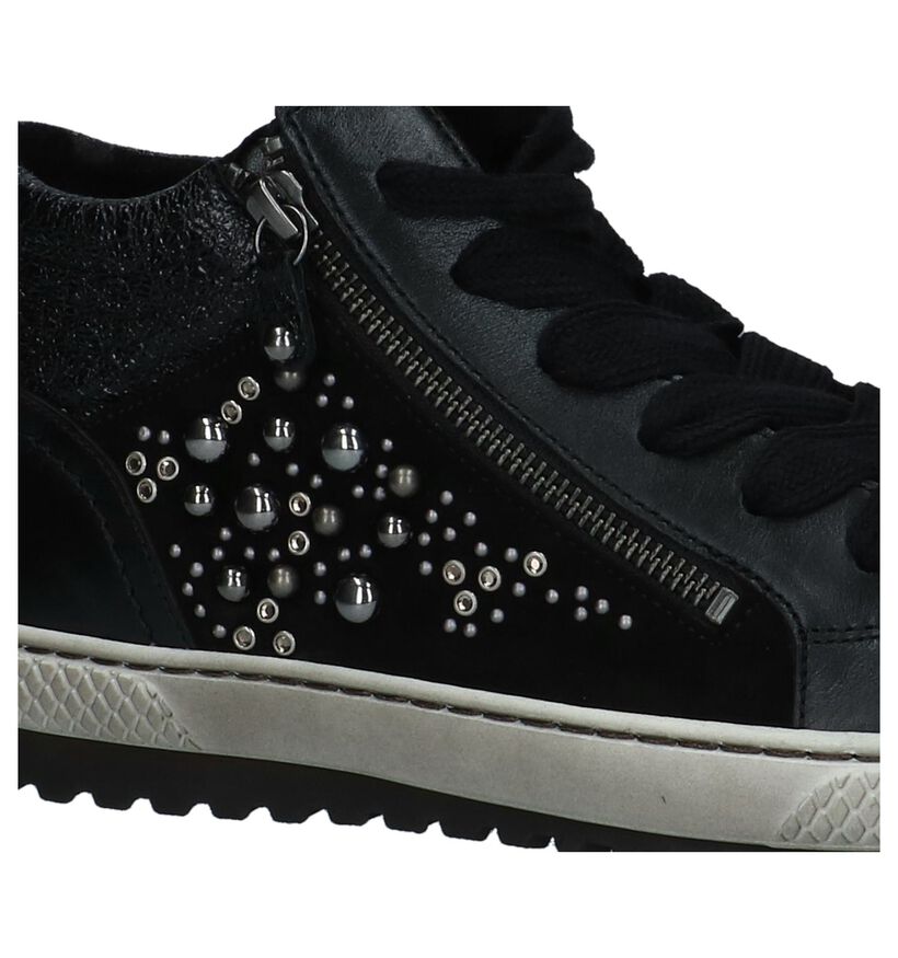 Zwarte Geklede Hoge Sneakers Gabor in daim (231179)