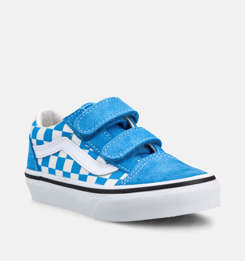 Vans Old Skool Checkerboard Blauwe Sneakers voor meisjes (368968)