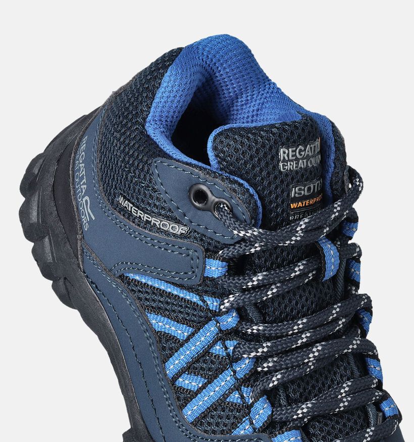 Regatta Edgepoint Mid Jnr Blauwe Wandelschoenen voor jongens (361301) - geschikt voor steunzolen