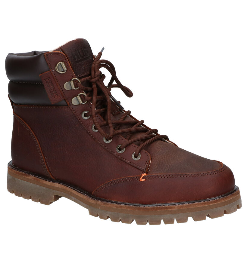 Hub Bruine Boots in leer (255796)