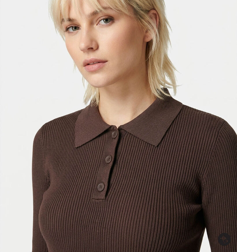 Vero Moda Siljerib Donkerbruine Blouse met Lange Mouwen voor dames (377580)