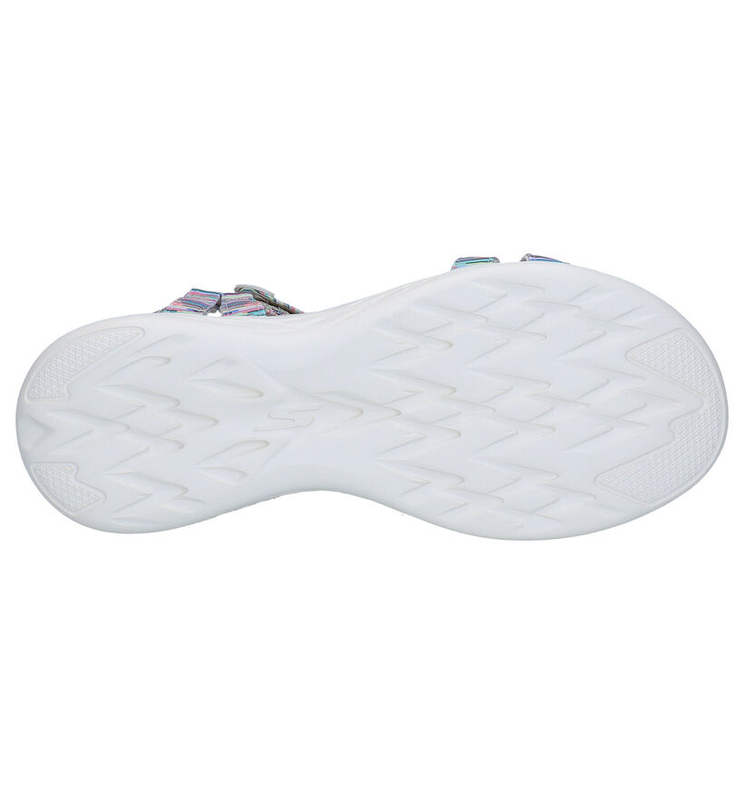 Skechers Sandales plates en Bleu foncé en textile (290290)