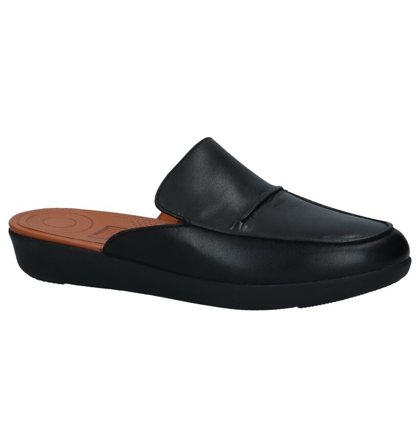 FitFlop Nu-pieds plates en Noir en cuir (225575)