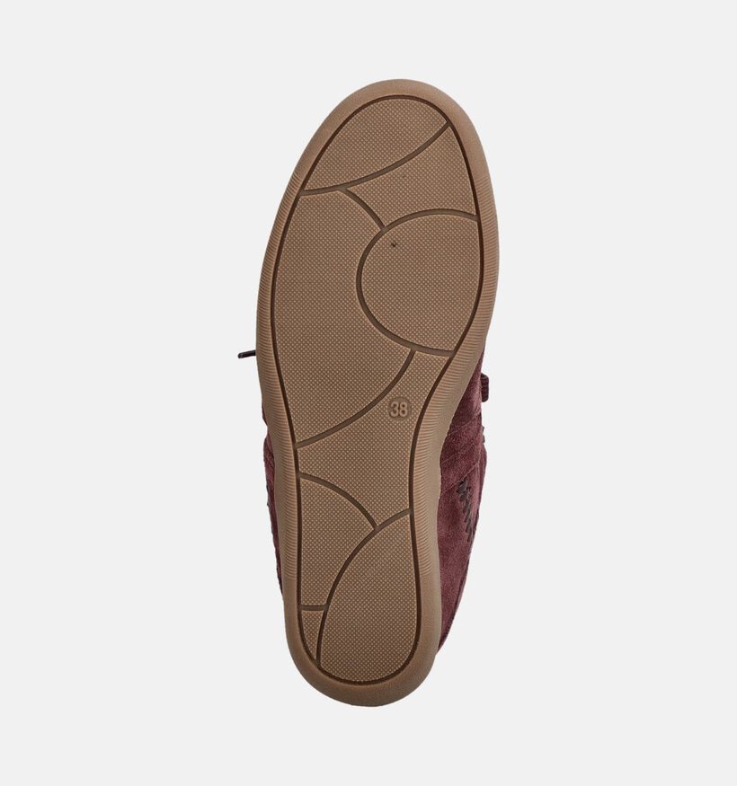 Poelman Baskets montantes avec Talon Compens&eacute; en Bordeaux pour femmes (382833)