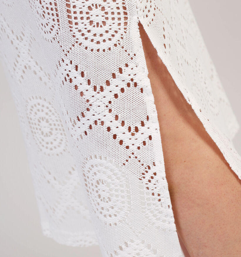 Pieces Sonnie Lace Witte Midirok voor dames (352454)