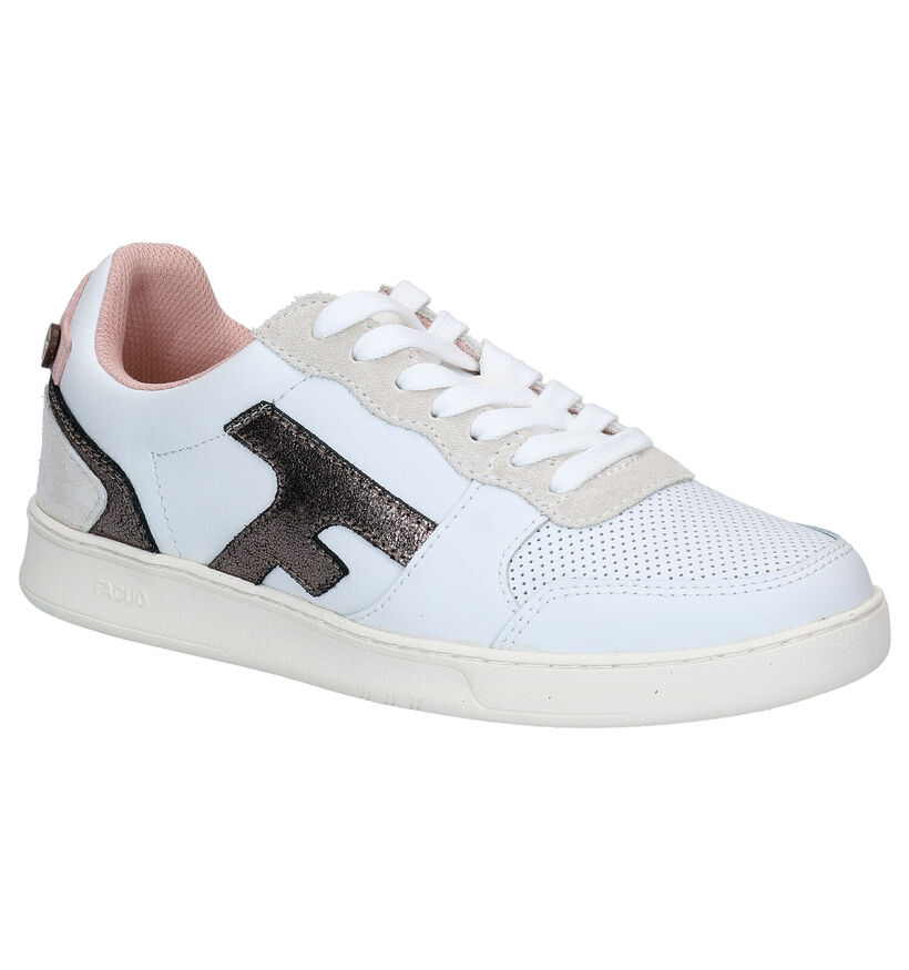 Faguo Hazel Witte Sneakers in kunstleer (288224)