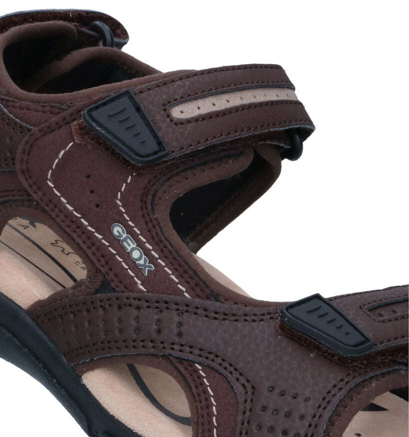 Geox Strada Sandales en Brun en simili cuir (322257)