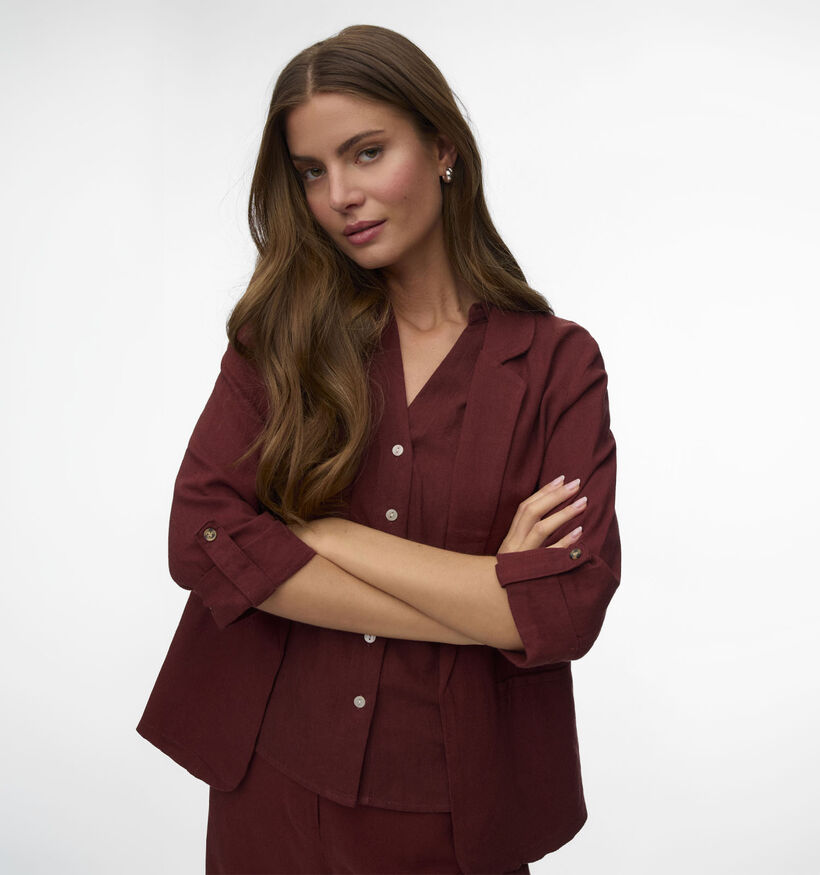 Vero Moda Jesmilo 3/4 Blazer en Bordeaux pour femmes (367172)