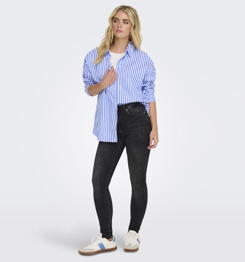 JDY Vesper Chemise en Bleu/Blanc pour femmes (378344)