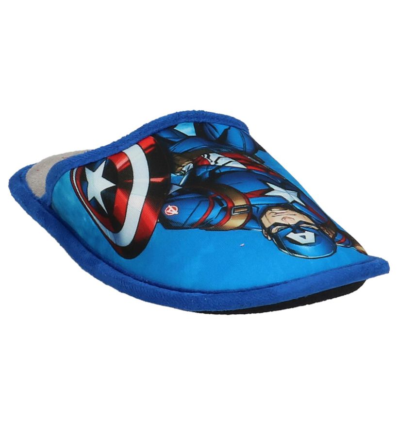 The Avengers Pantoufles ouvertes en Bleu en textile (217218)
