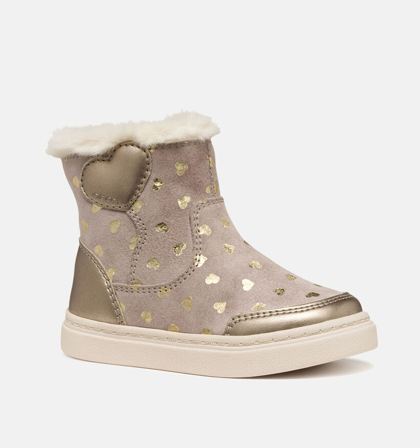 Geox Nashik Bottes hautes en Beige pour filles (361909) - pour semelles orthopédiques