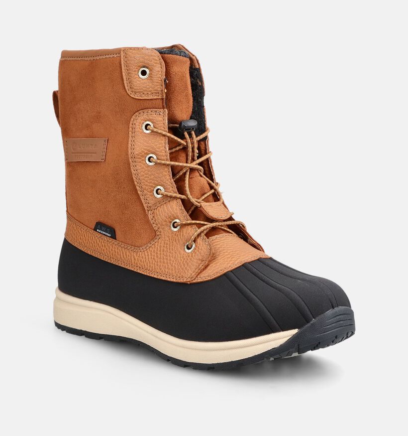 Luhta Tuttu MR Boots en Cognac/Noir pour hommes (378601) - pour semelles orthop&eacute;diques