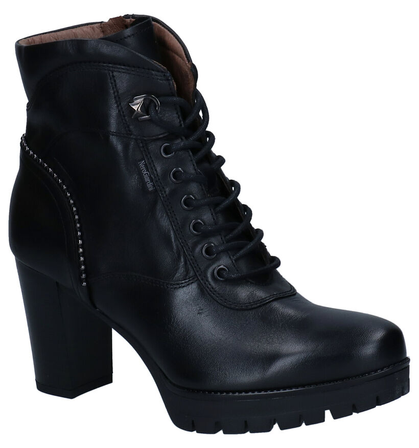 NeroGiardini Bottines à lacets en Noir en cuir (296579)