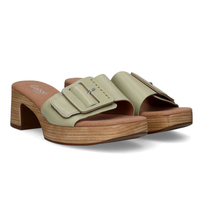 Gabor Comfort Nu-pieds mules en Vert pour femmes (324816)