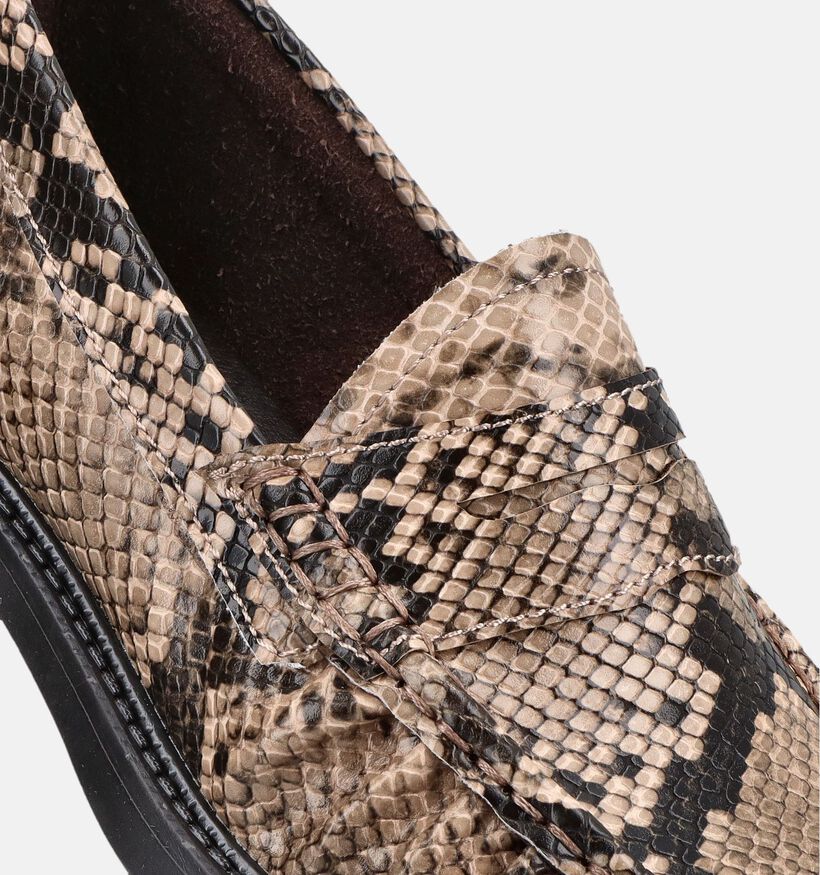 Laurent David Donkerbeige Loafers voor dames (380701)