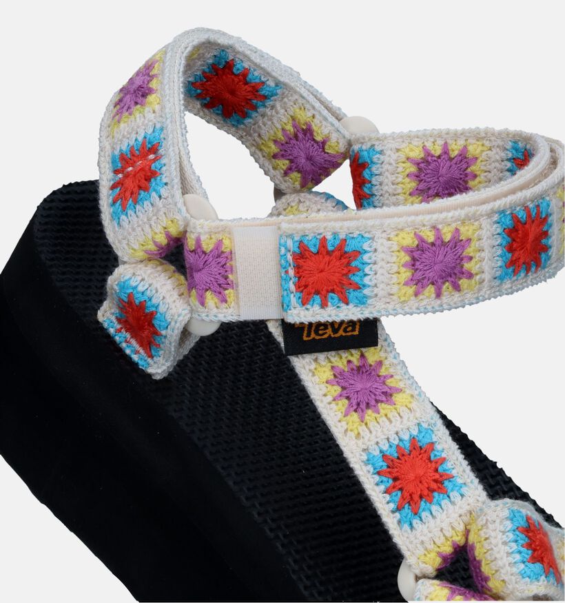 Teva Flatform Universal crochet Sandales en Écru pour femmes (338390)