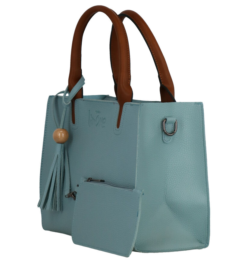 Via Limone Turquoise Handtas in leer (298967)