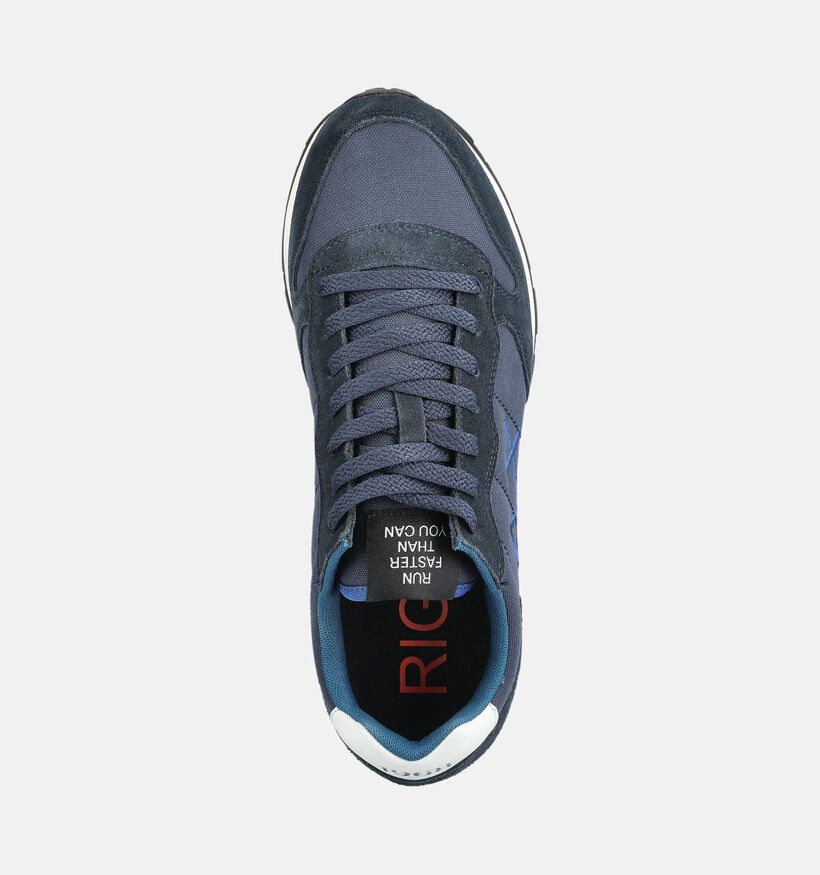 Sun68 Tom Solid Chaussures plates en Bleu fonc&eacute; pour hommes (379394) - pour semelles orthop&eacute;diques