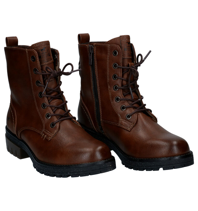 Mustang Bruine Bottines in kunstleer (294301)