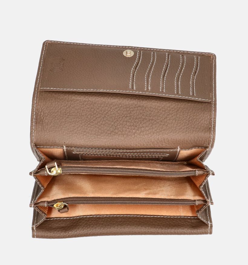 Crinkles Porte-monnaie zipp&eacute; en Brun pour femmes (381723)