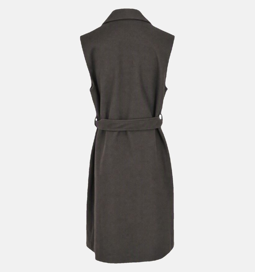Vero Moda Curve Fortuneaya Donkerbruine Lange Jas voor dames (378124)